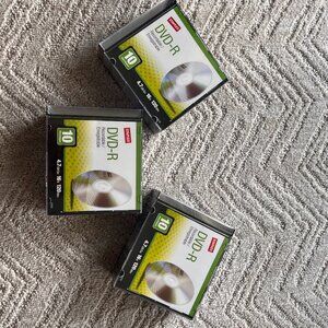 Unused Recordable DVDs - 3 packages of 10 discs each